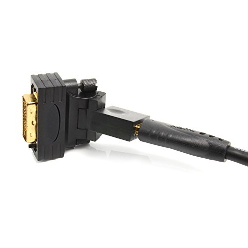 IIEasy Drehen 90 180 360 Grad weiblich auf männlich Gold Adapter HDMI zu DVI 24+1 Anschluss Gold Konverter Adapter für Multimedia - 7