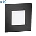 Produktbild ledscom.de LED Treppen-Licht FEX Treppenbeleuchtung, schwarz, eckig, 8,5x8,5cm, 230V, kaltweiß, 10 STK.