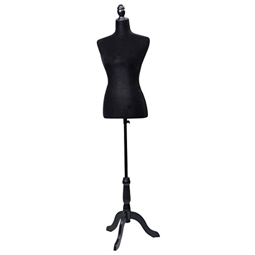 Damenbüste Schneiderpuppe Büste Torso Schaufensterpuppe Büste Mannequin Torso Angezogen Gr. 36/38 (Schwarz)