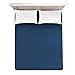 Produktbild Spannbettlaken 160x 200 cm, Dunkelblau 100% Atmungsaktiv Natur Baumwolle Bettlaken- NICHT JERSEY, Steghöhe 22 cm, Bettlaken 160 x 200 mit Rundumgummi