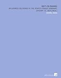 Image de Hints on Reading: An Address Delivered in the Ipswich Female Seminary, January 15, 1834 [1834 ]