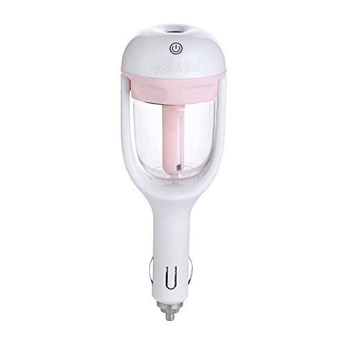 FANGXIN Mini USB Auto Ultraschall Luftbefeuchter Dampf Luftreiniger 50ml 180° drehbar Lila/Blau/Grün/Pink (Pink)