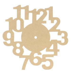 Wooden MDF Clock Face With Number Cut Outs To Decorate - 30 Centimeter