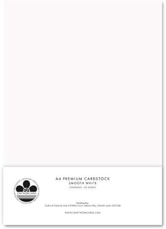 Craftwork Cards Limited Craftwork Cards A4 Premium Card (50 Sheets), Smooth White