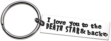 LParkin I Love You to The Death Star & Back Stainless Steel Bar Keychain Keyring Great Christmas Geekery Fan Sci Fi Geeky Gifts …