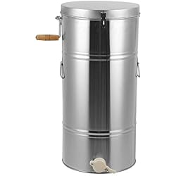 Extracteur Miel Manuel d'Ausla,Acier Inoxydable Extracteur De Miel Manuel 2 Cadre Manivelle Extraction Apiaire Centrifugeuse 25 * 45CM pour l'apiculteur