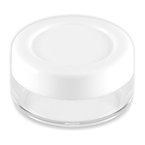 20 x Nailart Döschen Dosen Tiegel 10ml (leer) transparent mit weissem Schraubverschluss - 2