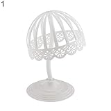 Freistehender Hut- / Perückenständer in klassischem Weiß.