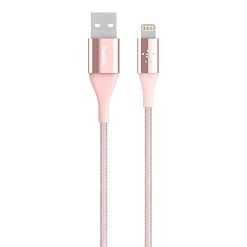 examen Belkin - Câble Lightning Premium Haute-Résistance (Kevlar) Charge/Synchro pour iPhone, iPad et iPod - 1,2m - Or Rose (Certifié Apple)