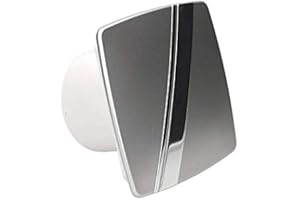 KB TOOLS Bathroom Extractor Fan – Multiple Options Including Pull Cord, Timer, Humidity Sensor – Silent or Turbo – Chrome, White and Black Finish Options – Low Energy Consumption ((Silent) Standard, PLS100)