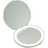 LOM2062-16 Led Işıklı 1x-5x Şarj Edilebilir Cep - &Ccedil;anta Makyaj Aynası (Beyaz)