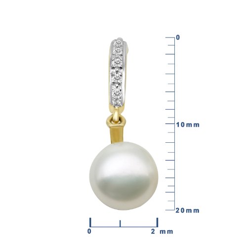 MIORE Ohrringe 9 Karat (375) Gelbgold Brillanten und Perlen SA915E