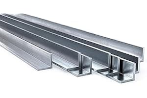 Fabal Aluminium Extruded Angle 50mm x 50mm x 3mm, 250mm Length, 90 Degree Corner Angle, Wall Mount Bracket, Mill Finish (50mmX50mmX3mm)
