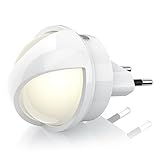 CSL - 360° LED Nachtlicht / Orientierungslicht | inkl. drehbaren 360° LED-Aufsatz | integrierter Helligkeits-/Dämmerungssensor | stromsparend | Euro-Stecker | Energieeffizienz-Klasse A+