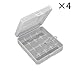 Price comparison product image 4 pcs Battery Storage Case Suitable for 18650/16340/CR123A Lithium Battery Battery Case, Storage Box Plastic Shell Can Store 4 18650 Lithium Batteries-Safe And Easy to Store