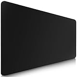 Sidorenko XXL Gaming Mauspad groß - 900 x 400 mm - Fransenfreie Ränder - rutschfest - XXL Mousepad I Schreibtischunterlage - spezielle Oberfläche verbessert Geschwindigkeit und Präzision I schwarz