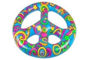 BigMouth Inc. Flotador Signo de la Paz gigante para piscina, varias personas, 120 cm de ancho, divertido juguete inflable de vinilo para verano, piscina o playa, kit de parches incluido