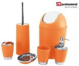 6pc Bathroom Accessory Set - Variety of colours!!! (Orange)