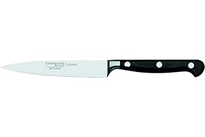 Burgvogel SOLINGEN Couteau à larder Comfort Line forgé 12 cm, inoxydable, lavable au lave-vaisselle, couteau de cuisine de haute qualité, riveté, noir