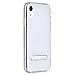 Price comparison product image iPhone XR Case, MeganStore Soft Silicone Case with Stand, Ultra Slim Hybrid TPU Protection for iPhone XR - Transparent metallic silver