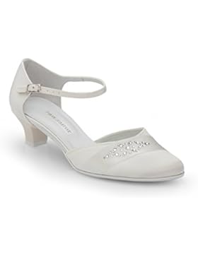 Brautschuhe mit Steinchenscherpe, Absatzhöhe 3,5 cm