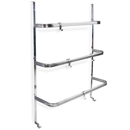 Preisvergleich Produktbild casa pura® Tür Handtuchhalter Zebras / mit 3 Handtuchstangen / verchromt / 64x17x87cm