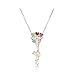 Produktbild FEIDA Halsketten Chic Cartoon Mädchen Anhänger Choker Halskette Frauen Strass Party Schmuck Charm – Rotgold