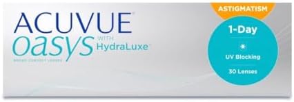 ACUVUE OASYS 1-Day per astigmatismo; Lenti a contatto giornaliere; visione chiara e stabile per tutto il giorno,comfort elevato;+0.00 diottrie; Cilindro -2.25 ; Asse 90 ; BC 8.5; DIA 14.30; 30 lenti