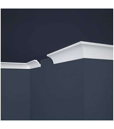 Cornisa Decorativa De Poliestireno - Medidas 75 X 50 X 2000 Mm, Blanco, Para Interior Y Exterior, Estilo Moderno