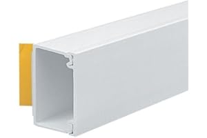 CEW COLCHESTER ELECTRICAL WHOLESALE LTD 25mm x 40mm PVC White Electrical Cable Cover Mini Trunking Conduit Wire Tidy Self Adhesive + Bends (25mm x 40mm 3 x 1Mtr Length)