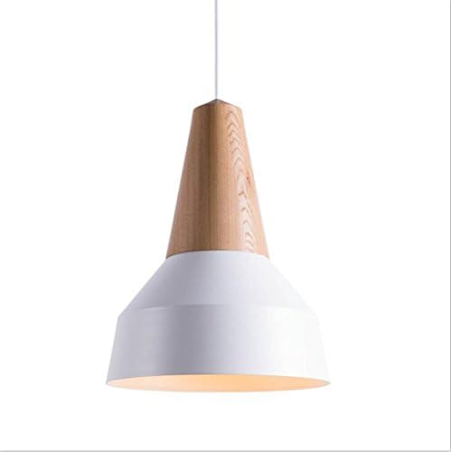 Eikon Basic Pendant Light Contemporary Metal Wood Ceiling Light - White