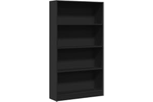 vidaXL Estantería de Madera de ingeniería Negra 80x24x143 cm, estantería de Libros, librería, Estante de Almacenamiento, Armario de Almacenamiento
