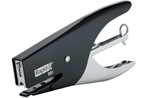 Rapid S51 Retrò Classic, Cucitrice a pinza capacità fino a 15 fogli, Cucitrice in acciaio ergonomica, Caricamento posteriore, Compatibile con punti 21/4, Nero, 10538705