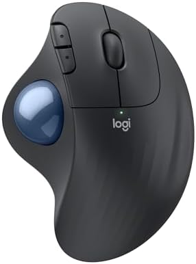 Logitech ERGO M575S mouse trackball wireless, mouse ergonomico wireless con Bluetooth e dongle crittografato, controllo comodo con il pollice, tracciamento preciso e fluido, per PC/Mac - Grafite