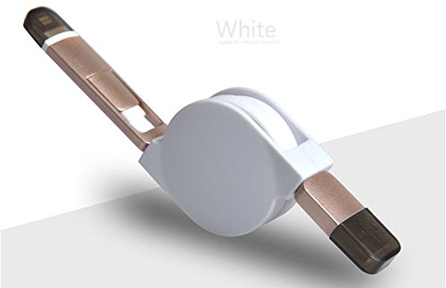 CJbrother 2 in 1 Micro USB und 8 Pin Anschluss! Ausziehbares Roll up Ladekabel Daten Kabel Gummi für iPhone, iPad, iPod / Samsung, HTC, LG, Sony etc. - 5