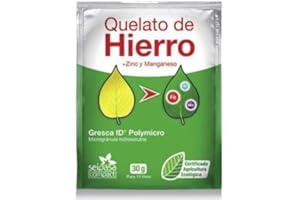 PEYCA Quelato de hierro con zinc y magnesio - Seipasa. Microgranulado hidrosoluble. Apto en agricultura ecológica.Previene y corrige el amarillamiento de las hojas. (30g)