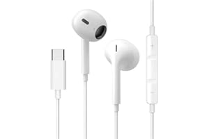 SESENO USB C Kopfhörer, HiFi Stereo Ohrhörer mit Mikrofon und Lautstärkeregler,Type C In Ear Kopfhörer mit Kabel,Ohrstöpsel für iPhones 15/Samsung Galaxy S23/S22/15 Plus/Google Pixel/Huawei/One Plus/Xiaomi