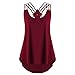 Produktbild VJGOAL Damen Tank Top, (S ~ 6XL) Damen Mode Chffon lose Leibchen Einfarbig Sommer Ärmellos Plus Size Weste Strand Tops (XL / 42, X-Kreuzband-Wein)