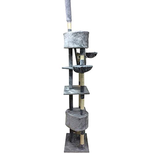 Preisvergleich Produktbild Höhenverstellbarer Cat's Tree Tower-Aktivitätscenter Haustiere Kratzbaum - grau