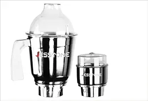 JESSTONE 1.75 L Stainless Steel Mixer Jar with 400ML MIXER JAR (Aluminum Base) Combo Set