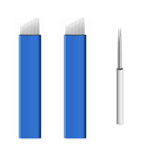 Pinkiou Augenbrauen-Tätowierung-Feder Microblading Feder-dauerhafte Verfassungs-Maschinen-Handbuch bilden Ttowierung-Installationssatz (Silber) - 4