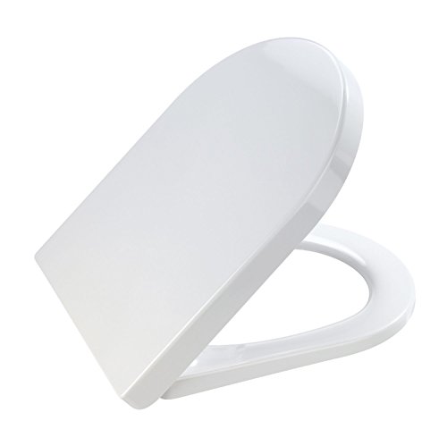 Wenko 18396100 Premium WC-Sitz Palma – Absenkautomatik, rostfreie Fix-Clip Hygiene Edelstahlbefestigung, antibakteriell, Duroplast, weiß - 3