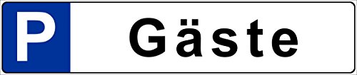 Preisvergleich Produktbild Schild – Gäste - Kfz Kennzeichen Nummern-schild Parkplatz-schild Park-schild – 52x11cm / stabile 3mm starke Aluminiumverbundplatte – S00019I +++ in 5 Varianten erhältlich