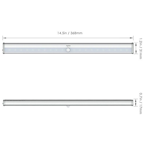 Aglaia Schrankleuchte mit Bewegungssensor, Automatische Schranklicht 20 LEDs mit einem Magnetstreifen, USB Aufladbar mit eingebautem 1200mAh Akku, ideal für Schränke, Schublade, Schlafzimmer, Flur, Keller, Garage - 7