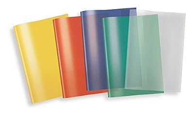 Herma 20210 Lot de couleur A4 Transparent, plastique, Lot de 5 pièces de chaque 1 Protège-cahier en bleu, rouge, vert, jaune, orange