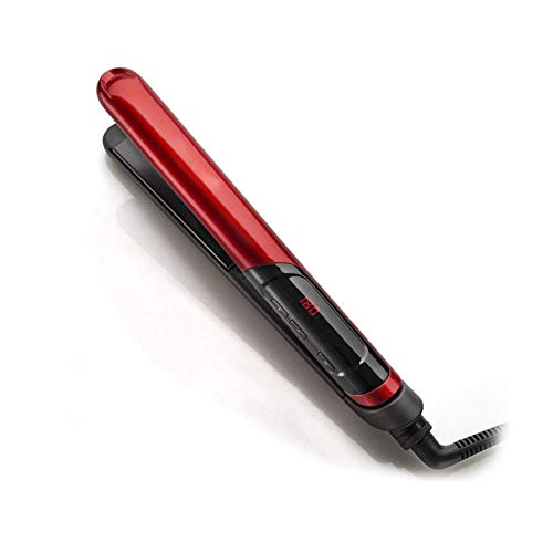 2 in 1 Ceramic Straightening Hair Brush Heat Resistant Hair Straightener and Ceramic Curler Lock Temp LED Display Dual Voltage Auto Shut Off