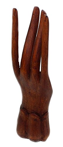 budawi® – Schmuckhand 2er-Set aus Sonoholz, Ringhalter Hand aus Holz, Schmuckständer Schmuckhalter - 4