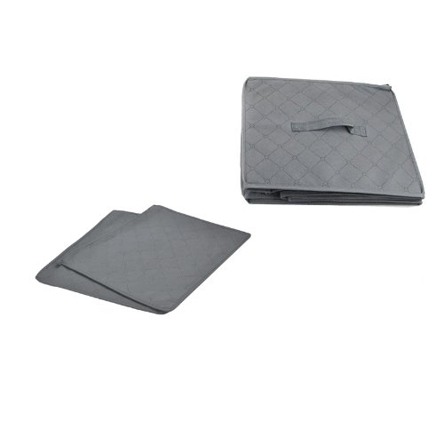 WEKSI INC® 62L Aufbewahrungsbox Kohle faltbare Regalfach Regaleinsatz Aufbewahrungskorb kisten mit Deckel - 5