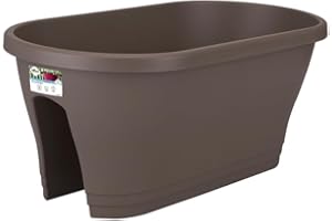 elho Corsica Flower Bridge 60 - Planter for Balcony & Outdoor - Ø 57.3 x H 23.8 cm - Brown/Taupe
