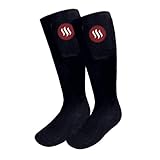 Glovii Chaussettes de Ski Batterie Chauffée, Télécommande, Noir, 35-46 (35-40)